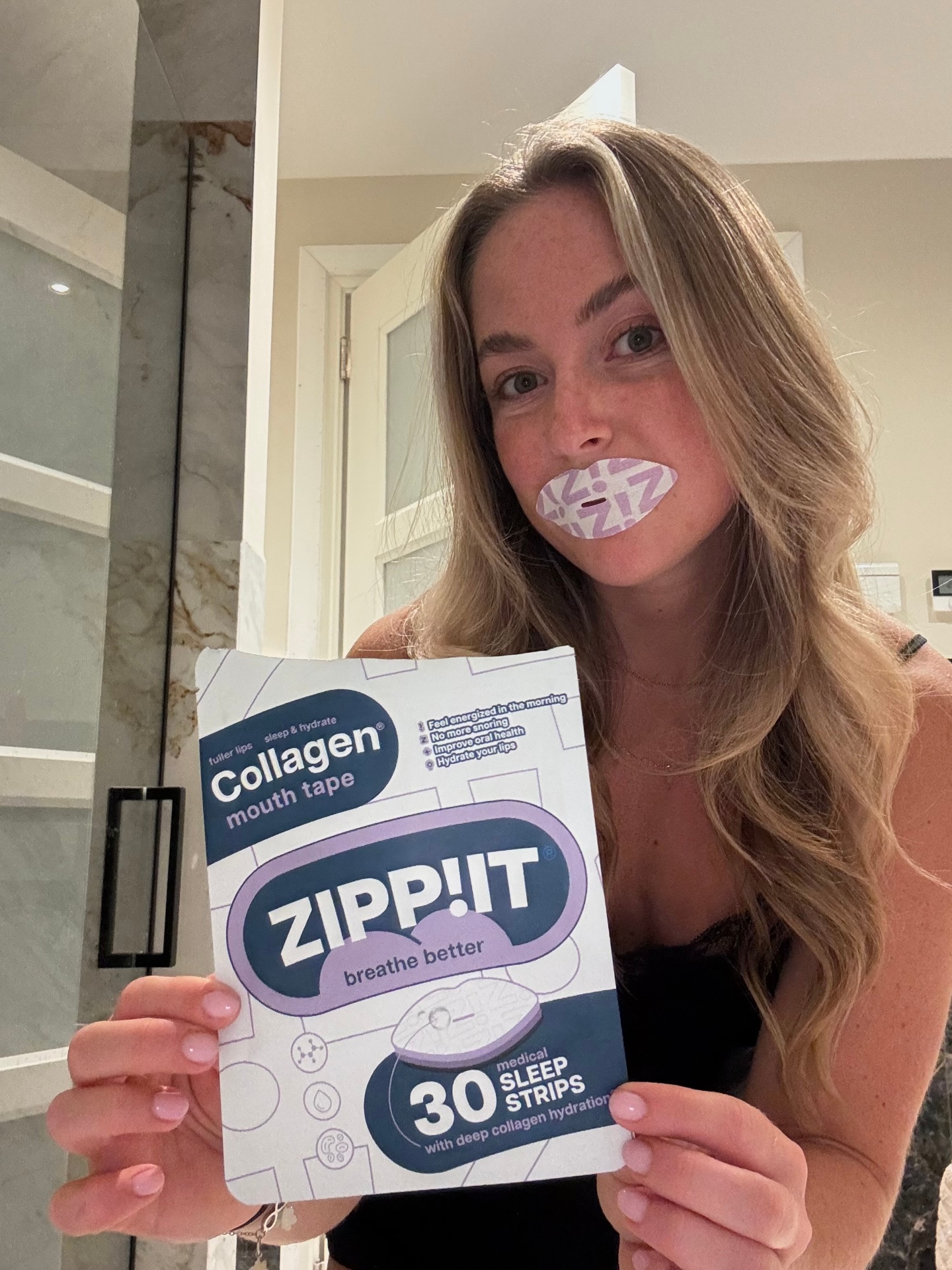 Soft hydrated lips after using Zippit collagen mouth tape